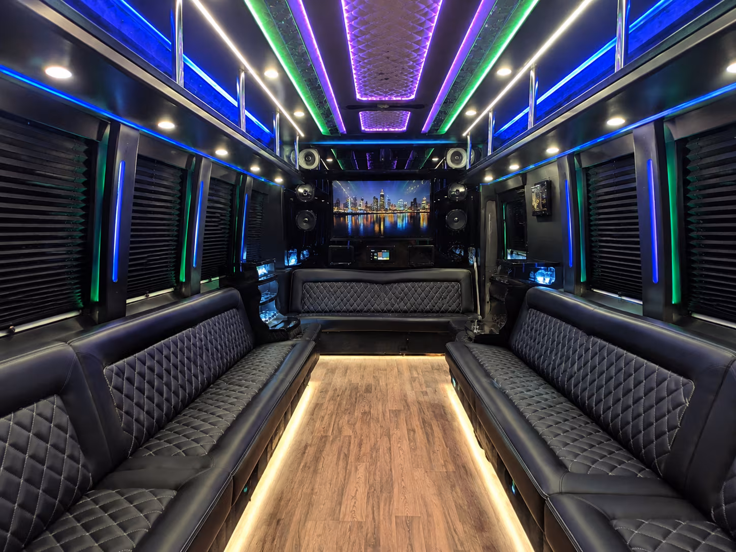 las vegas 25 passenger party bus interior